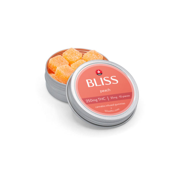 BLISS Gummies Peach Open Tin